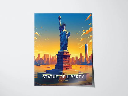 Statue of Liberty, New York Poster - Iconic Freedom Symbol, Available Framed/Unframed, Perfect for History Enthusiasts and Home Decor Art