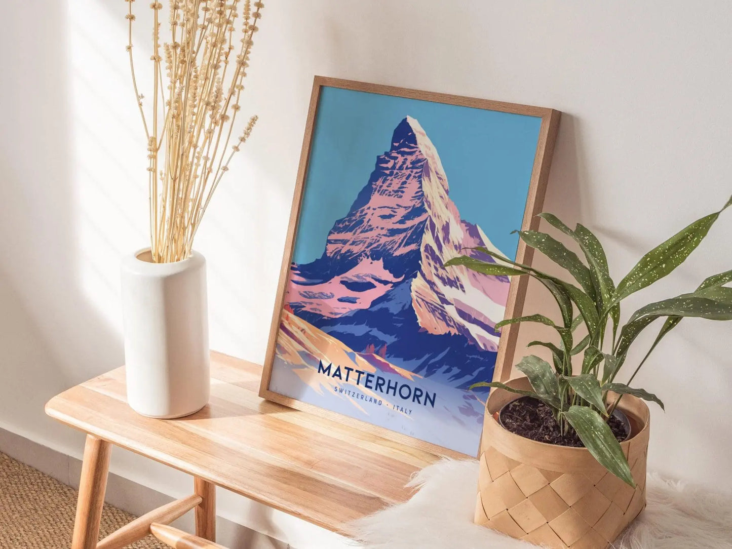 Matterhorn Mountain Poster - Iconic Alpine Peak, Available Framed/Unframed, Perfect for Climbers and Nature Enthusiasts, Home Wall Art Decor