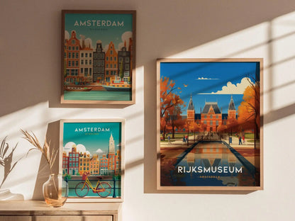 Rijksmuseum, Netherlands Poster - Celebrate Dutch Art and History, Available Framed/Unframed, Perfect for Art Lovers, Home Office Decor