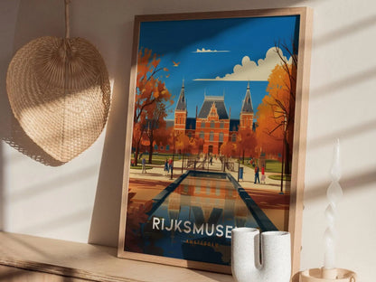 Rijksmuseum, Netherlands Poster - Celebrate Dutch Art and History, Available Framed/Unframed, Perfect for Art Lovers, Home Office Decor