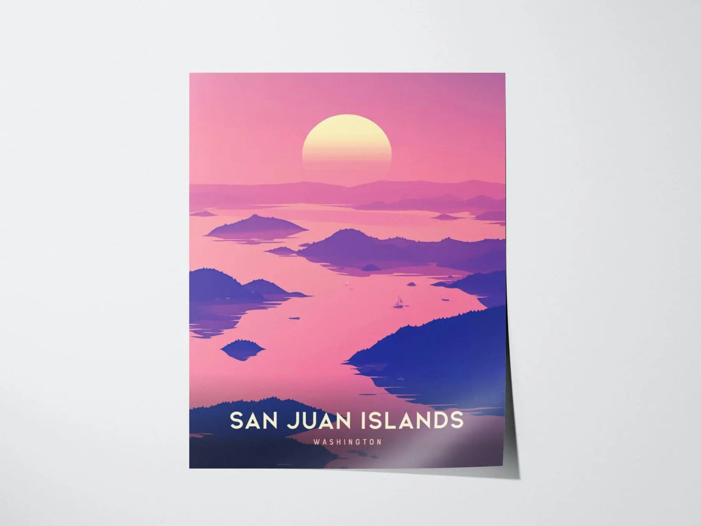 San Juan Islands, Washington Poster - Serene Coastal Scene, Available Framed or Unframed, Perfect for Home and Office Decor, Home Wall Art