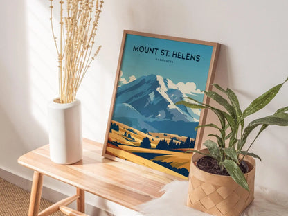 Mount St. Helens, Washington Poster - Dramatic Volcanic Landscape, Available Framed/Unframed, Ideal for Nature Lovers, Home Wall Art Decor