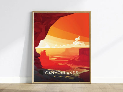 Canyonlands National Park, Utah Poster - Majestic Canyons & Plateaus, Available Framed or Unframed, Perfect for Desert Lovers, Home Decor