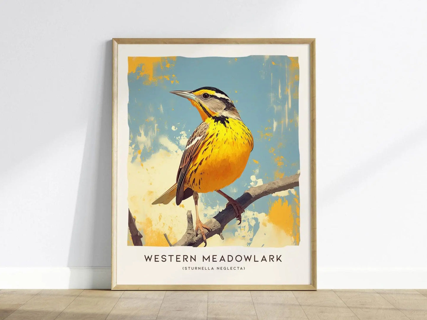 Western Meadowlark Poster - Vibrant State Bird Art, Available Framed/Unframed, Perfect for Birdwatchers and Nature Lovers, Birding Gift