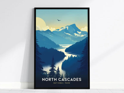 North Cascades National Park, Washington Poster - Diablo Overlook Scenic View, Available Framed/Unframed, Ideal for Nature Enthusiasts