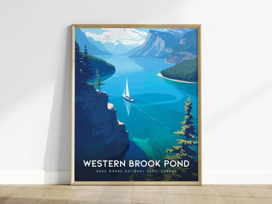 Western Brook Pond, Gros Morne National Park, Canada Poster - Majestic Landscape Print, Available Framed/Unframed, Perfect for Nature Lovers