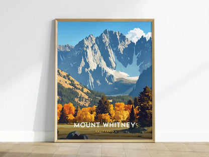 Mount Whitney, California Poster - Majestic Mountain Landscape, Available Framed/Unframed, Ideal for Hikers and Nature Lovers, Airbnb Decor