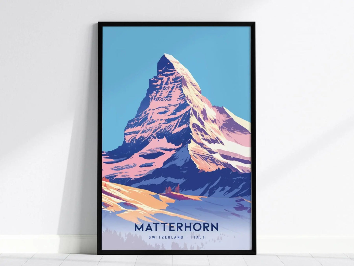 Matterhorn Mountain Poster - Iconic Alpine Peak, Available Framed/Unframed, Perfect for Climbers and Nature Enthusiasts, Home Wall Art Decor