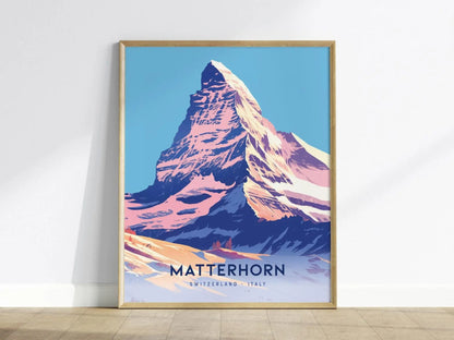 Matterhorn Mountain Poster - Iconic Alpine Peak, Available Framed/Unframed, Perfect for Climbers and Nature Enthusiasts, Home Wall Art Decor