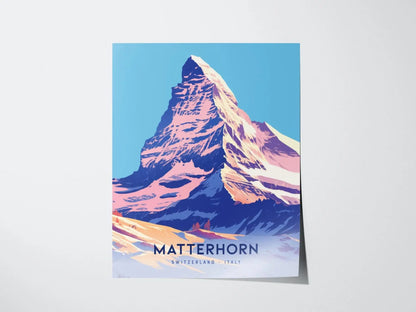 Matterhorn Mountain Poster - Iconic Alpine Peak, Available Framed/Unframed, Perfect for Climbers and Nature Enthusiasts, Home Wall Art Decor