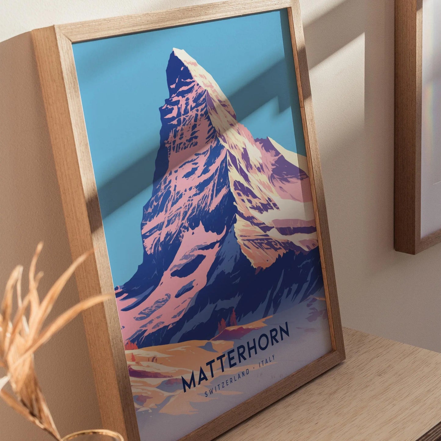 Matterhorn Mountain Poster - Iconic Alpine Peak, Available Framed/Unframed, Perfect for Climbers and Nature Enthusiasts, Home Wall Art Decor