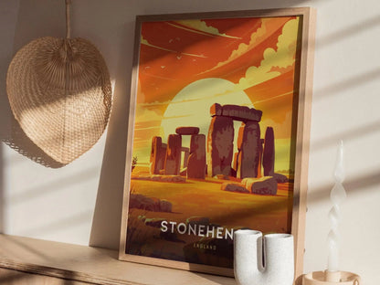 Stonehenge, England Poster - Mystical Monoliths Framed or Unframed Art, Perfect for History Buffs and Travel Enthusiasts, Home Wall Decor