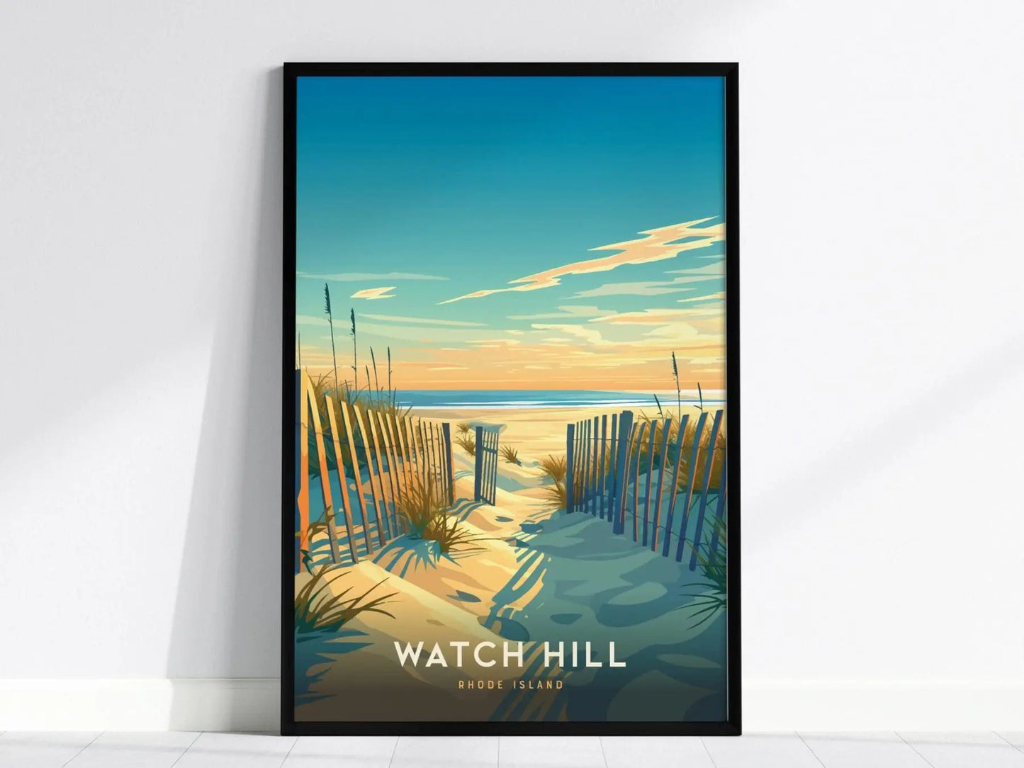 Watch Hill, Rhode Island Beach Scene Poster - Coastal Landscape Available Framed/Unframed, Ideal for Home Decor or Gift, Airbnb Wall Art