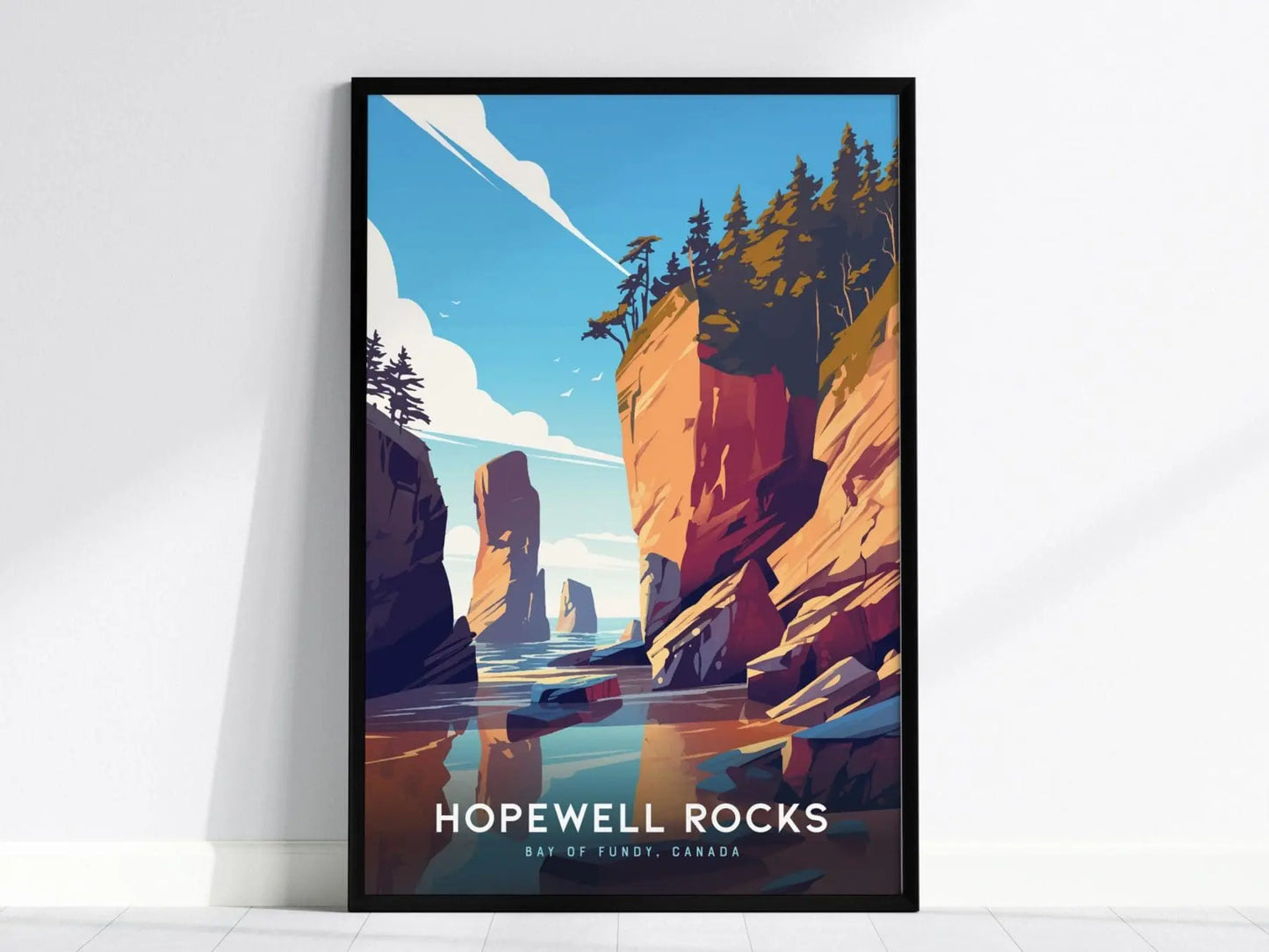 Hopewell Rocks, Bay of Fundy, Canada Poster - Iconic Tidal Formations Art, Available Framed/Unframed, Perfect for Coastal Wall Decor