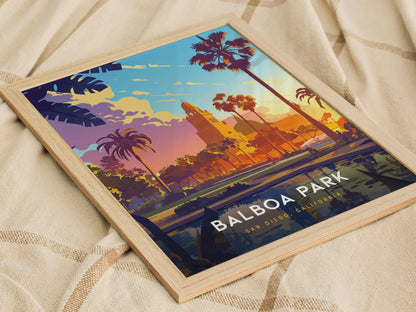 Balboa Park, San Diego California Poster - Iconic Park Scenery, Available Framed/Unframed, Perfect Gift for San Diego Visitors, Balboa Gift