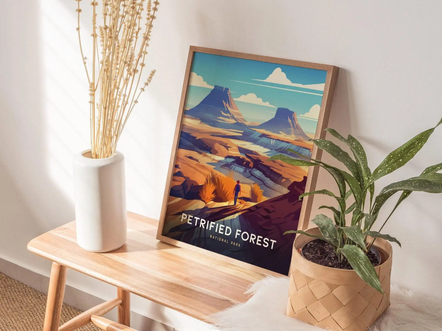 Petrified Forest National Park, Arizona Poster - Ancient Woodlands Preserved, Available Framed/Unframed, Ideal for National Park Hikers