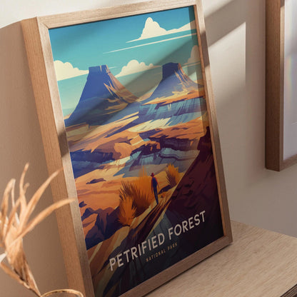 Petrified Forest National Park, Arizona Poster - Ancient Woodlands Preserved, Available Framed/Unframed, Ideal for National Park Hikers