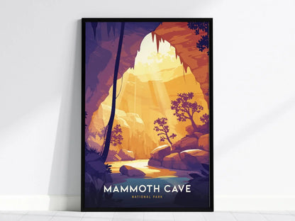 Mammoth Cave National Park, Kentucky Poster - Explore the Depths, Available Framed or Unframed, Perfect for Cave Explorers and Hikers, Decor