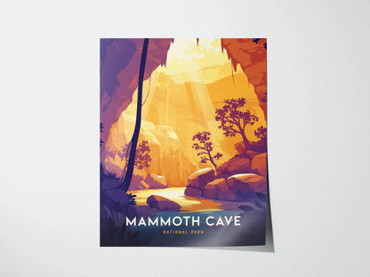 Mammoth Cave National Park, Kentucky Poster - Explore the Depths, Available Framed or Unframed, Perfect for Cave Explorers and Hikers, Decor