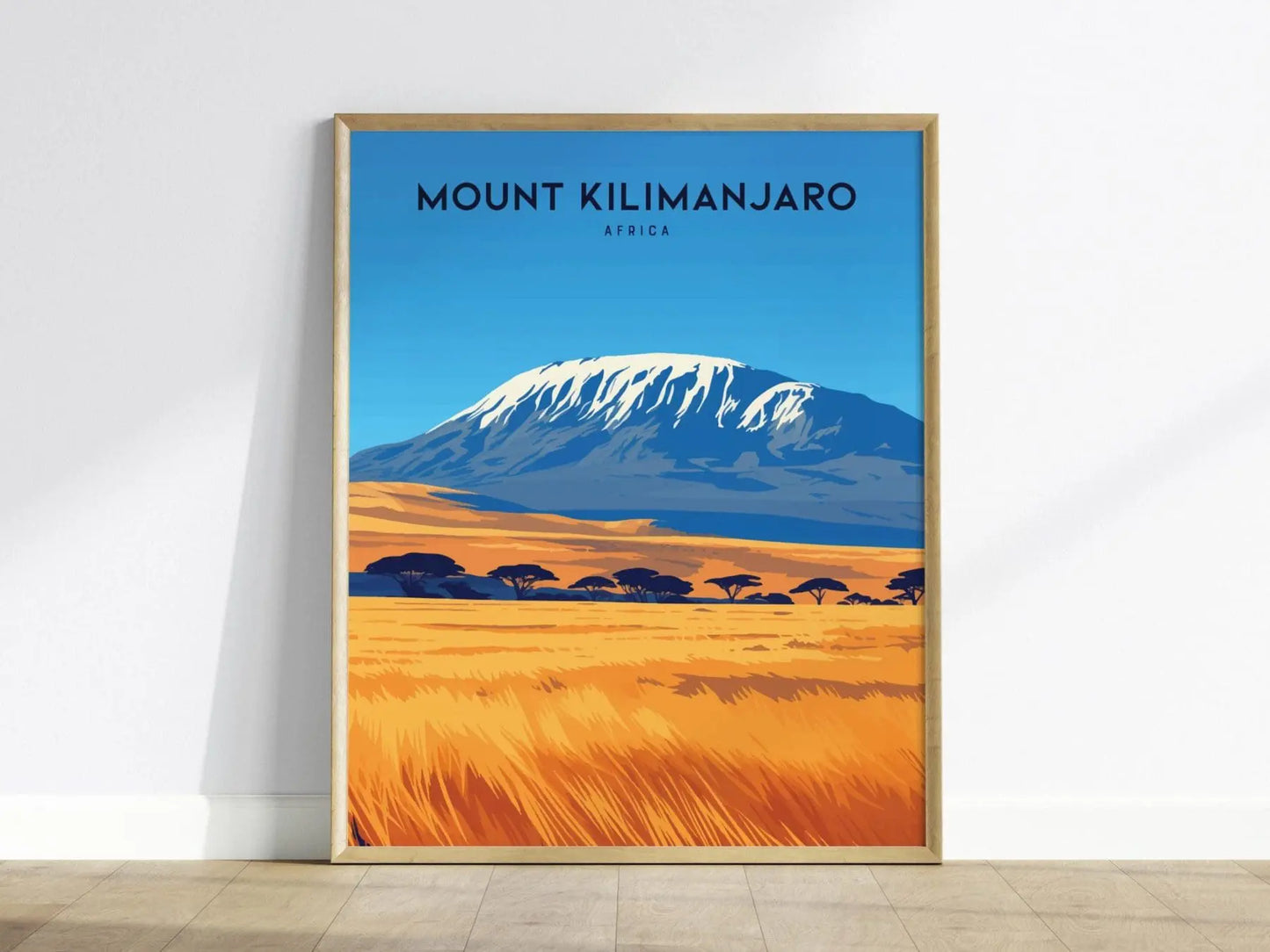 Mount Kilimanjaro, Africa Poster - Majestic Summit View, Available Framed or Unframed, Ideal for Climbers and Adventure Seekers, Wall Art