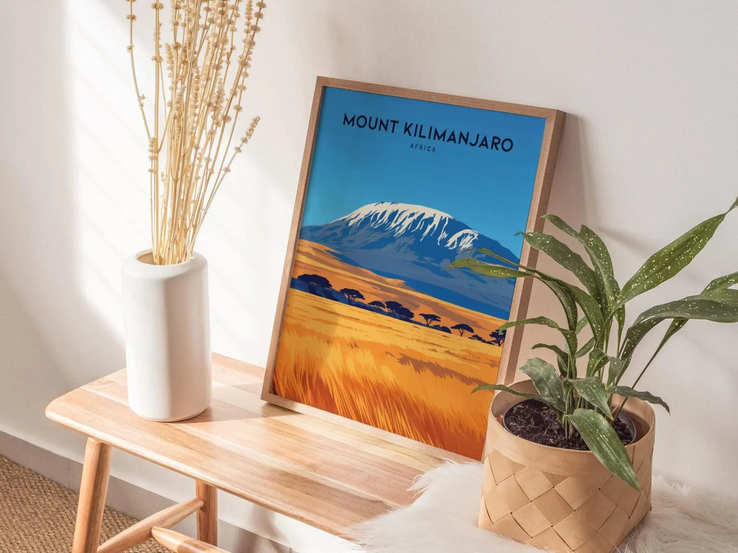 Mount Kilimanjaro, Africa Poster - Majestic Summit View, Available Framed or Unframed, Ideal for Climbers and Adventure Seekers, Wall Art