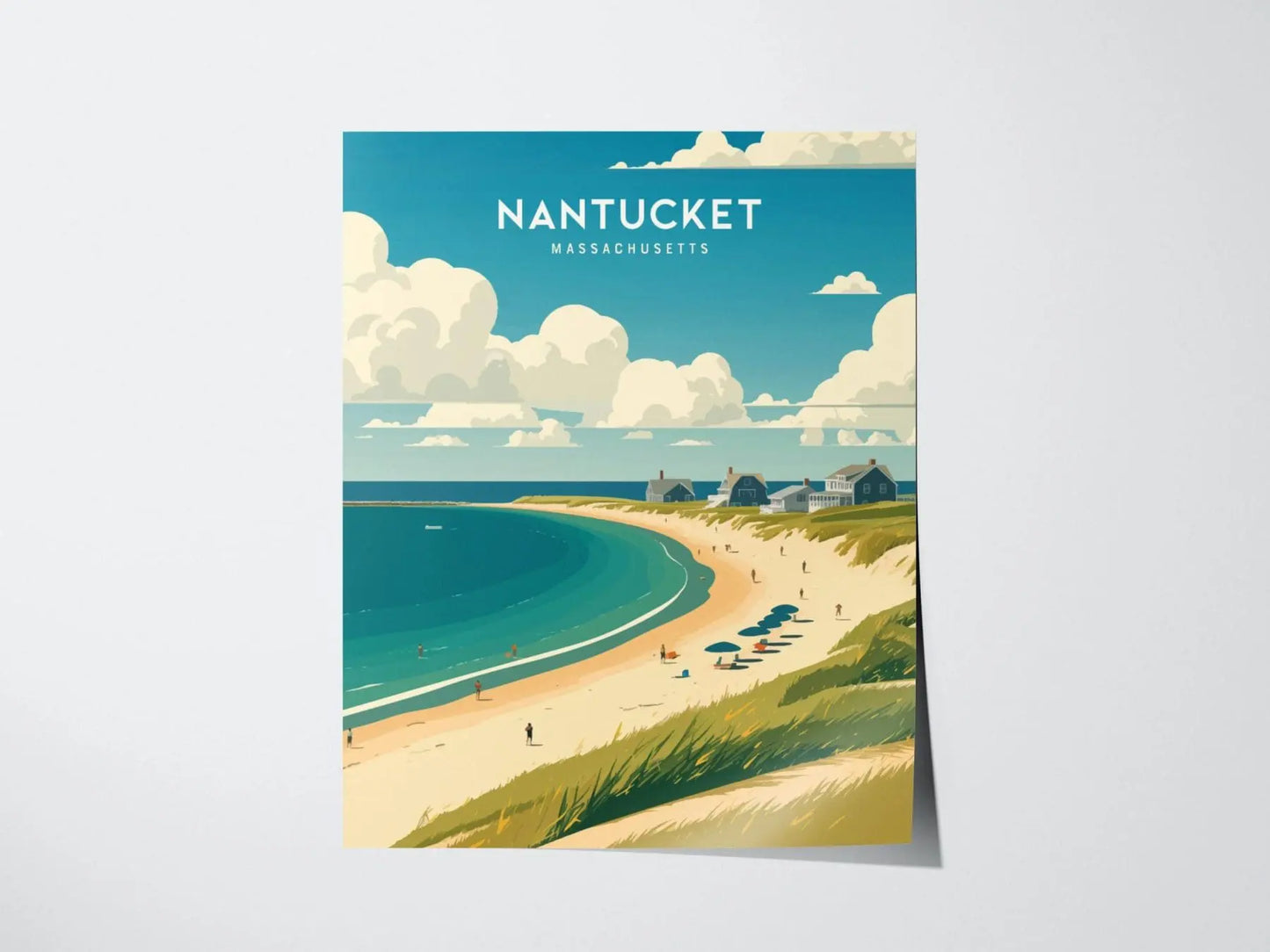 Nantucket, Massachusetts Poster - Iconic Coastal Scenery, Perfect for Home Decor, Available Framed or Unframed, Coastal Wall Art Decor