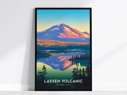 Lassen Volcanic National Park, California Poster - Majestic Volcanic Scenery, Available Framed/Unframed, Perfect National Park Gift Souvenir