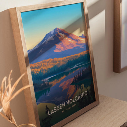 Lassen Volcanic National Park, California Poster - Majestic Volcanic Scenery, Available Framed/Unframed, Perfect National Park Gift Souvenir