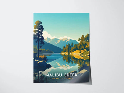 Malibu Creek State Park, California Poster - Scenic Hiking Trails Art, Available Framed/Unframed, Ideal for Hikers and MASH TV Show Fans