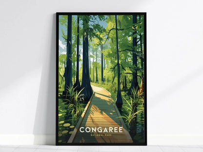 Congaree National Park, South Carolina - Explore the Ancient Floodplain Forest, Available Framed or Unframed, National Park Gift Souvenir