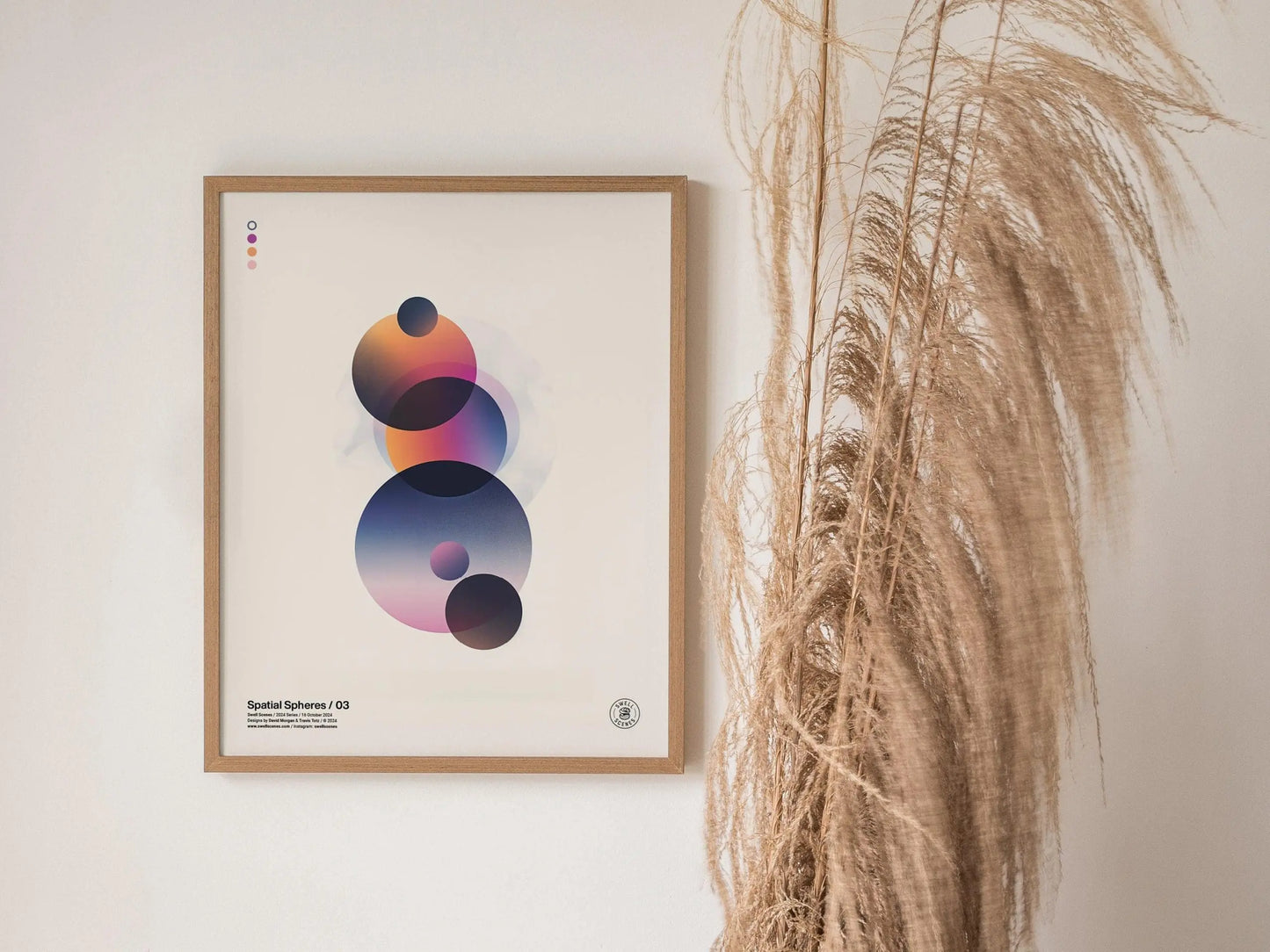 Spatial Spheres / 03 - Ethereal Modern Minimalist Abstract Circular Design Shapes Contemporary Art Framed Poster Series Lofi Designer Gift