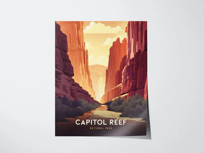 Capitol Reef National Park, Utah Poster - Capitol Gorge Canyon, Available Framed/Unframed, Gift for Hiking Enthusiasts, National Park Gift