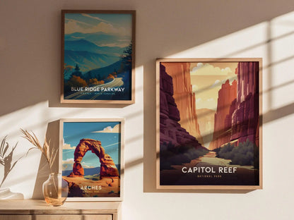 Capitol Reef National Park, Utah Poster - Capitol Gorge Canyon, Available Framed/Unframed, Gift for Hiking Enthusiasts, National Park Gift