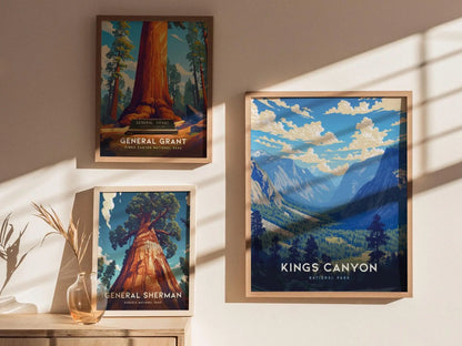 Kings Canyon National Park, California - Stunning Scenery Poster, Available Framed/Unframed, Perfect for Hiking Enthusiasts, Great Souvenir