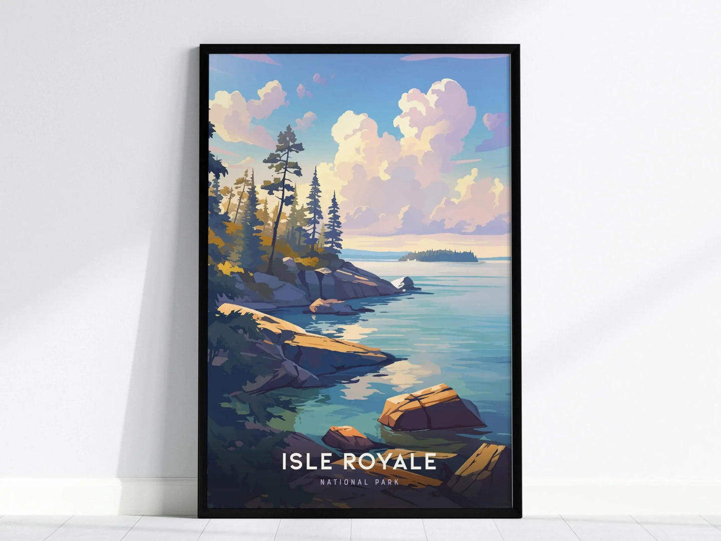 Isle Royale National Park, Michigan Poster - Pristine Wilderness Scene, Available Framed/Unframed, Gift for Hikers, Great National Park Gift