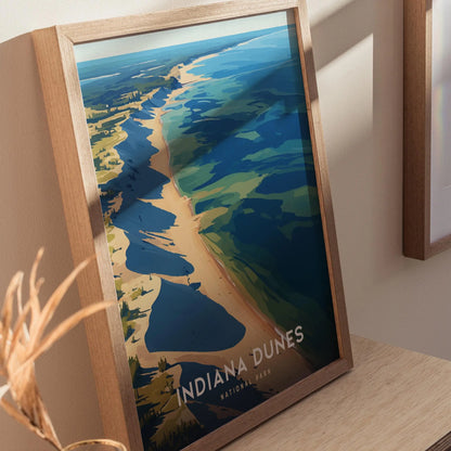 Indiana Dunes National Park, Indiana Poster – Scenic Dune Landscape, Available Framed/Unframed, Gift for Home Decor, National Park Gift