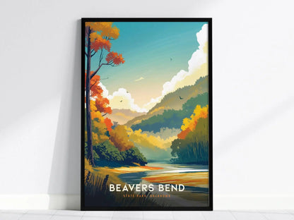 Beavers Bend State Park, Oklahoma Poster - Scenic Forest Landscape, Available Framed/Unframed, Ideal for Nature Lovers, Home Wall Decor