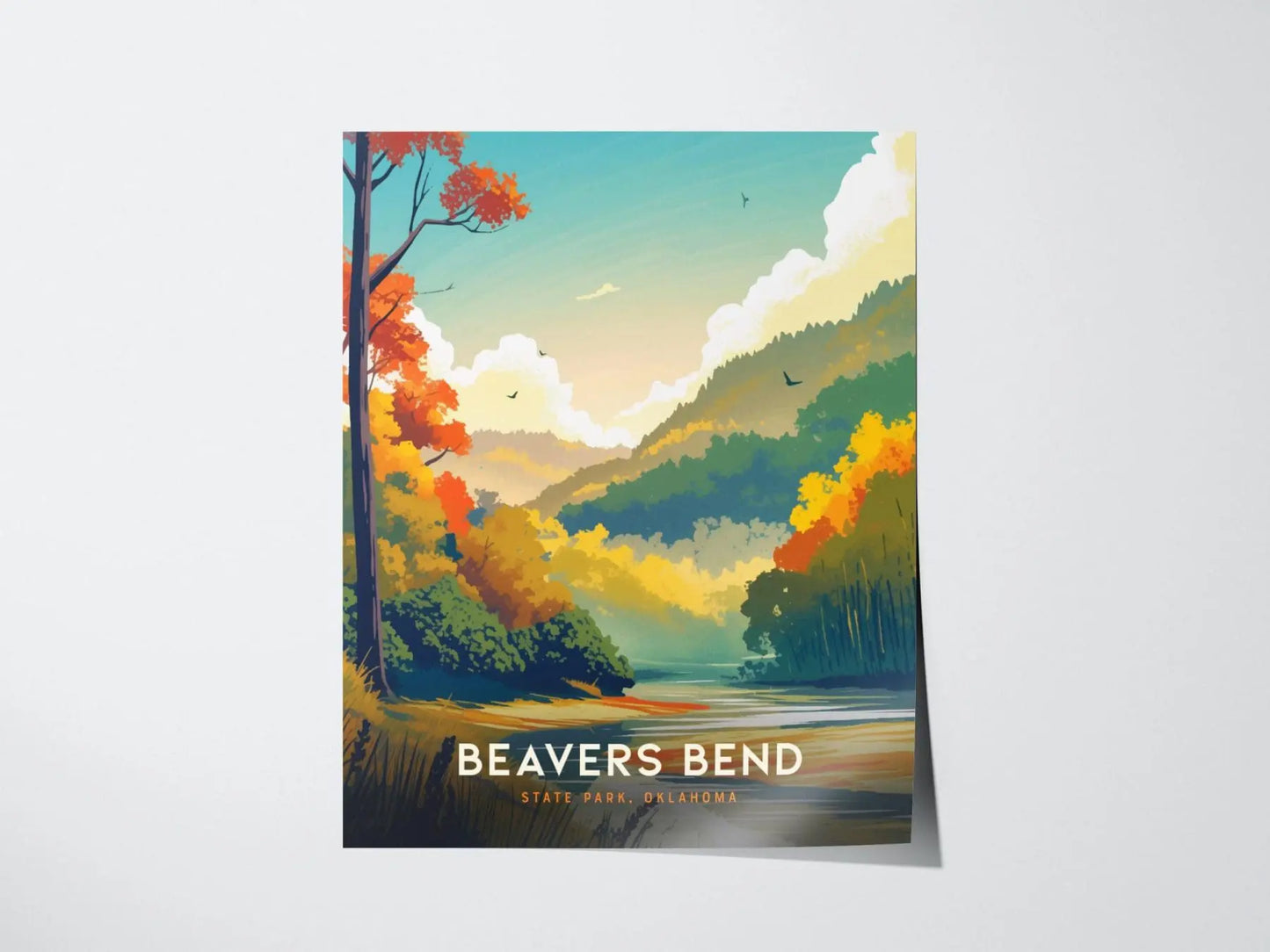 Beavers Bend State Park, Oklahoma Poster - Scenic Forest Landscape, Available Framed/Unframed, Ideal for Nature Lovers, Home Wall Decor