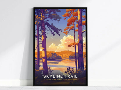 Skyline Trail at Beavers Bend State Park, Oklahoma Poster - Hiker’s Paradise, Available Framed/Unframed, Perfect for Hikers, Home Decor