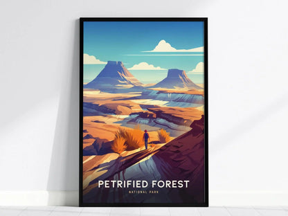 Petrified Forest National Park, Arizona Poster - Ancient Woodlands Preserved, Available Framed/Unframed, Ideal for National Park Hikers