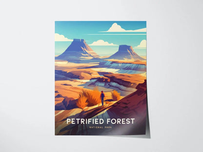 Petrified Forest National Park, Arizona Poster - Ancient Woodlands Preserved, Available Framed/Unframed, Ideal for National Park Hikers