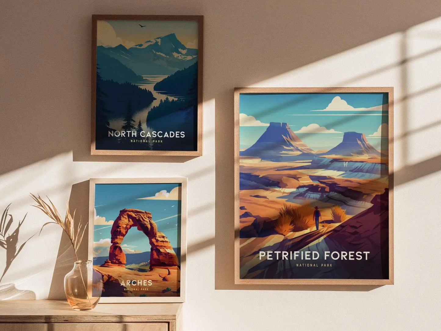 Petrified Forest National Park, Arizona Poster - Ancient Woodlands Preserved, Available Framed/Unframed, Ideal for National Park Hikers