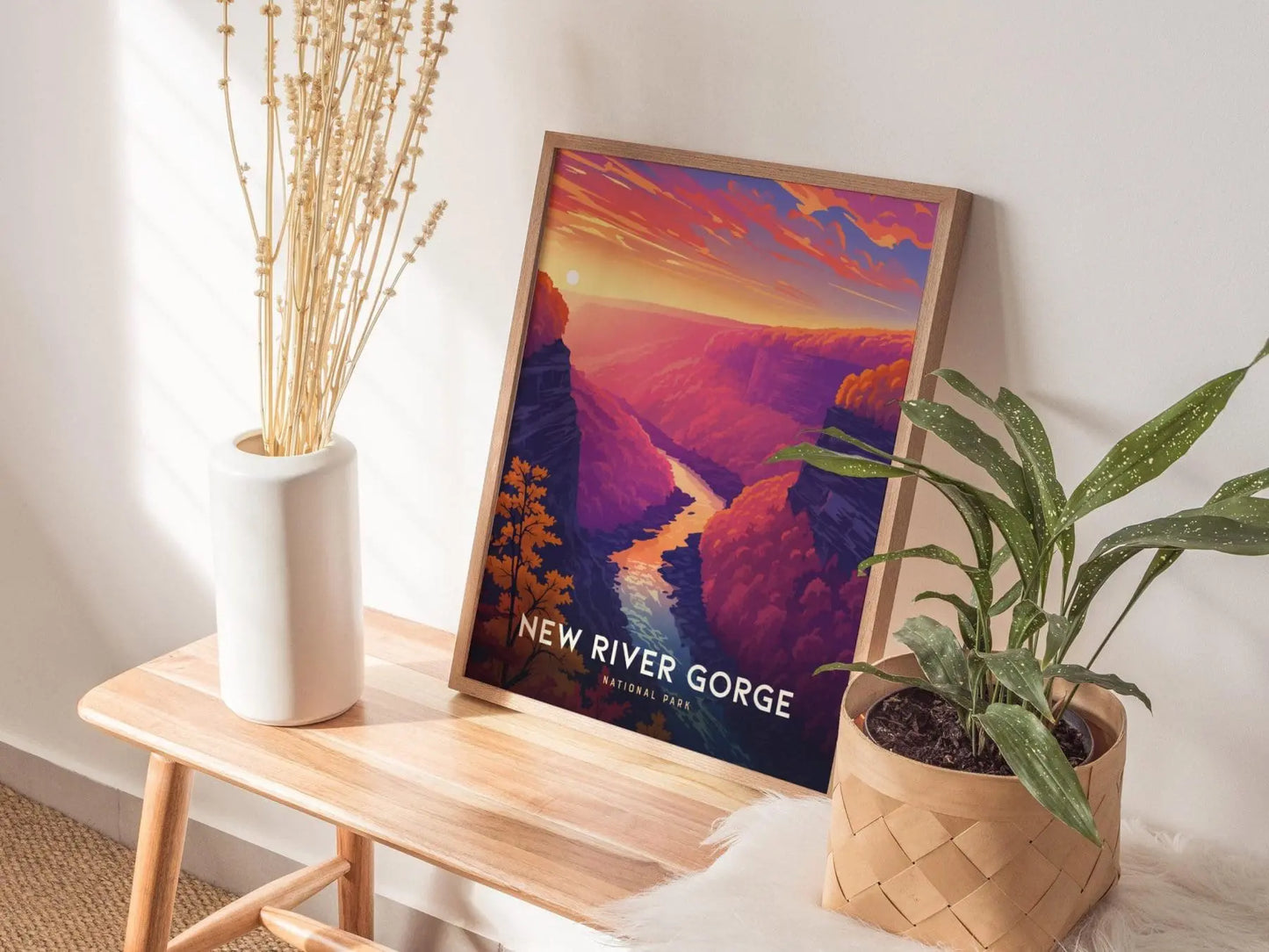 New River Gorge National Park, WV Poster - Explore the Rugged Beauty, Available Framed/Unframed, Ideal for Hikers, West Virginia Poster