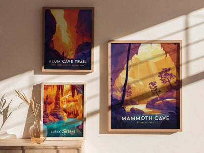 Mammoth Cave National Park, Kentucky Poster - Explore the Depths, Available Framed or Unframed, Perfect for Cave Explorers and Hikers, Decor