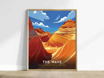 The Wave, Coyote Buttes North, Arizona Poster – Stunning Desert Artwork, Available Framed/Unframed, Perfect Souvenir for The Wave, Wall Art