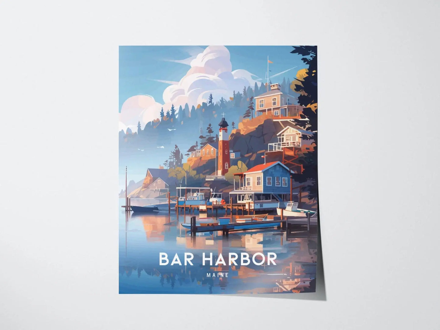 Bar Harbor, Maine Poster - Scenic Coastal Views, Available Framed/Unframed, Ideal Gift for Travel and Nature Lovers, Coastal Wall Art Decor