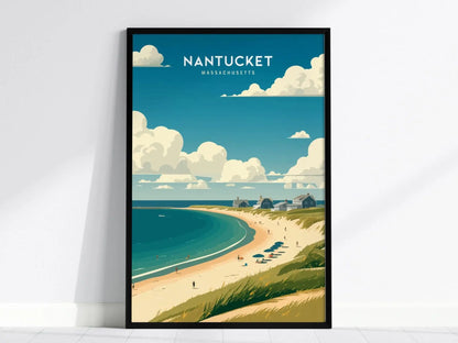 Nantucket, Massachusetts Poster - Iconic Coastal Scenery, Perfect for Home Decor, Available Framed or Unframed, Coastal Wall Art Decor