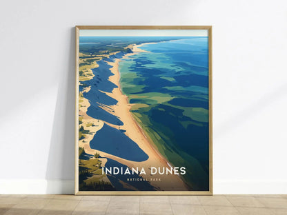 Indiana Dunes National Park, Indiana Poster – Scenic Dune Landscape, Available Framed/Unframed, Gift for Home Decor, National Park Gift