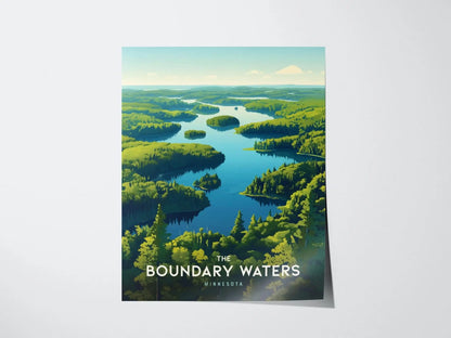 Boundary Waters Canoe Area Wilderness, Minnesota Poster – Beautiful Aerial Scene, Available Framed/Unframed, Save the Boundary Waters Gift