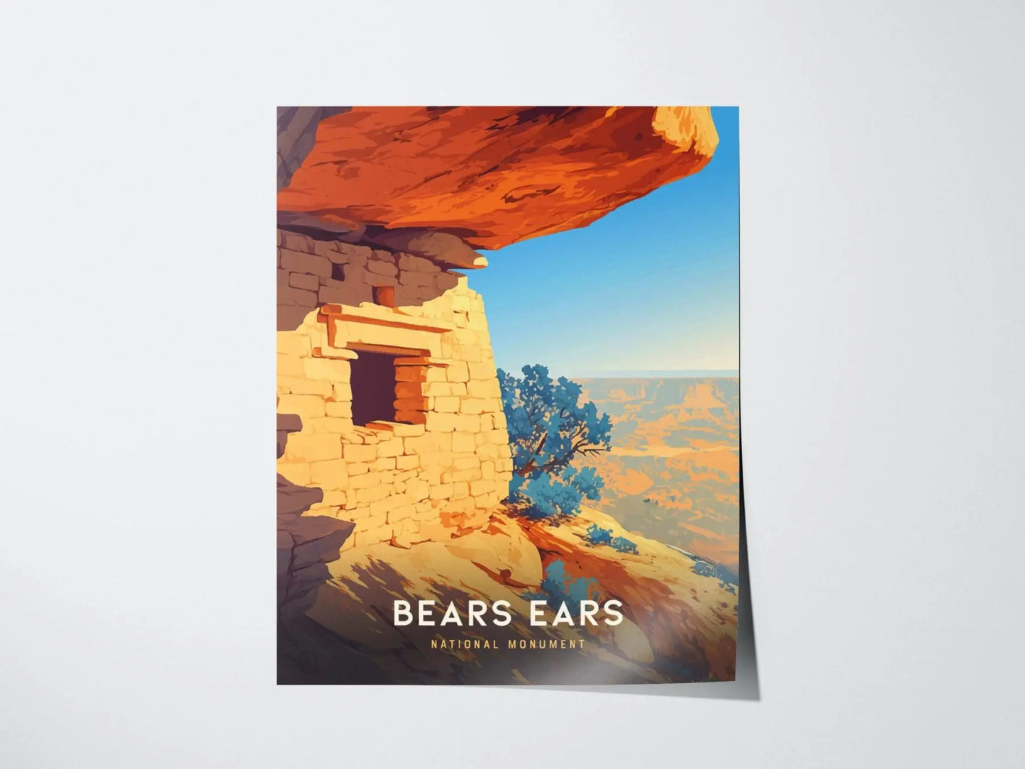 Bears Ears National Monument, Utah Poster – House of Fire Ruins View, Available Framed/Unframed, Great Gift for Hikers, Save Bears Ears Gift